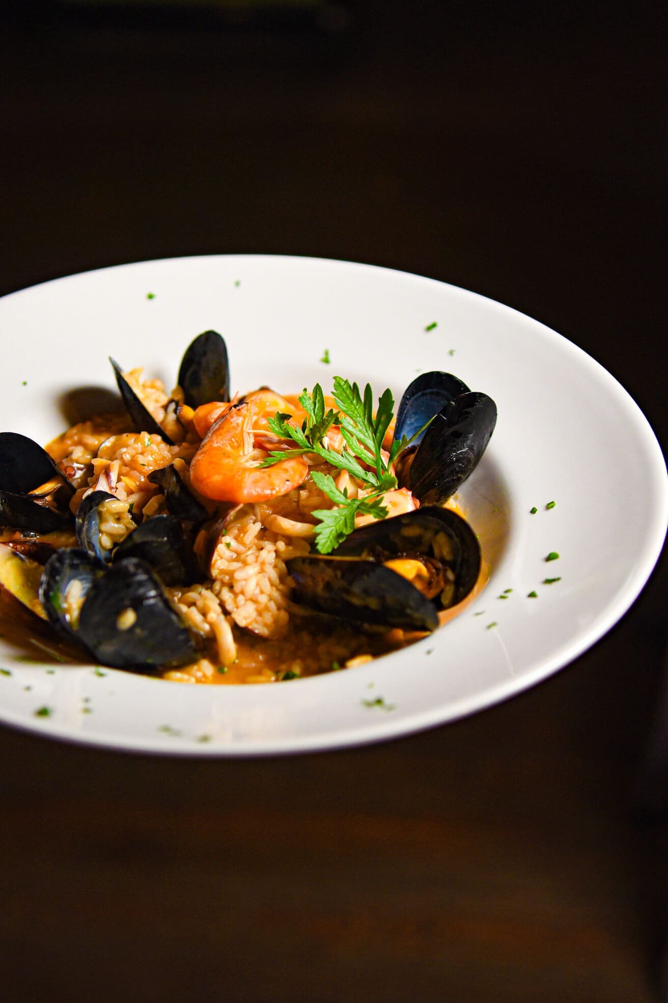Primo di mare con cozze e gamberi